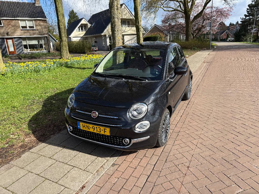 Fiat 500 Twinair Turbo Lounge Zwart (Cruise, Clima, Pano), Auto's, Fiat, Voorwielaandrijving, 31 €/maand, Overige kleuren, Handgeschakeld