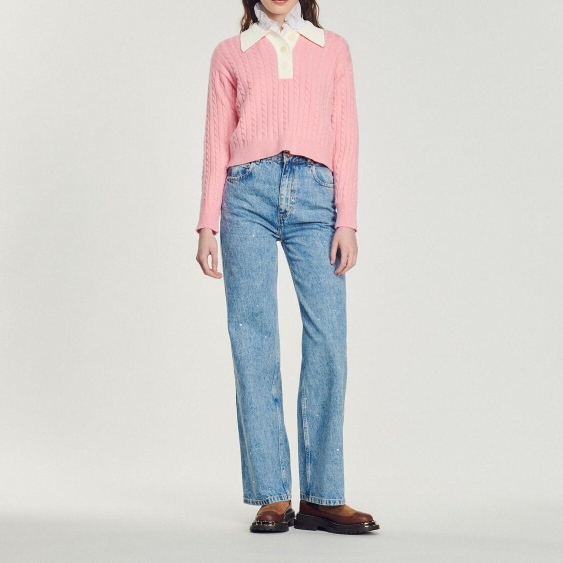Sandro roze trui met wool en kasmeer, Kleding | Dames, Maat 38/40 (M), Sandro, Ophalen of Verzenden, Zo goed als nieuw