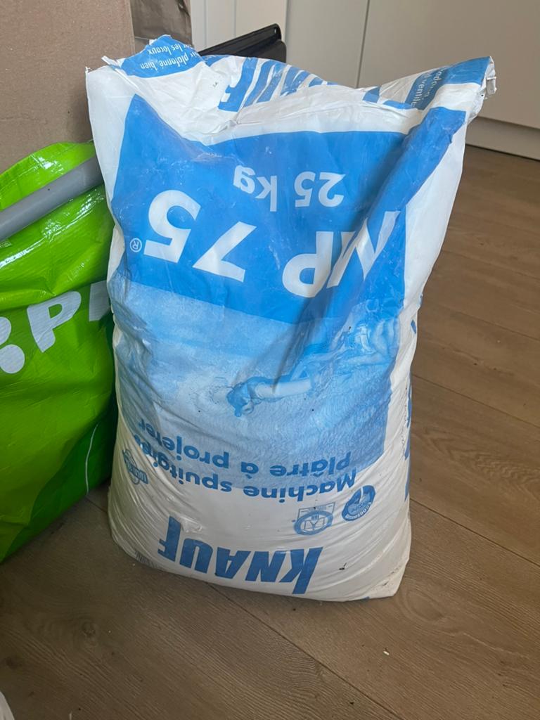 MOET VANDAAG WEG! Knauf - MP 75 E - Spuitpleister wit, Doe-het-zelf en Verbouw, Overige materialen, Gebruikt, Minder dan 5 m²