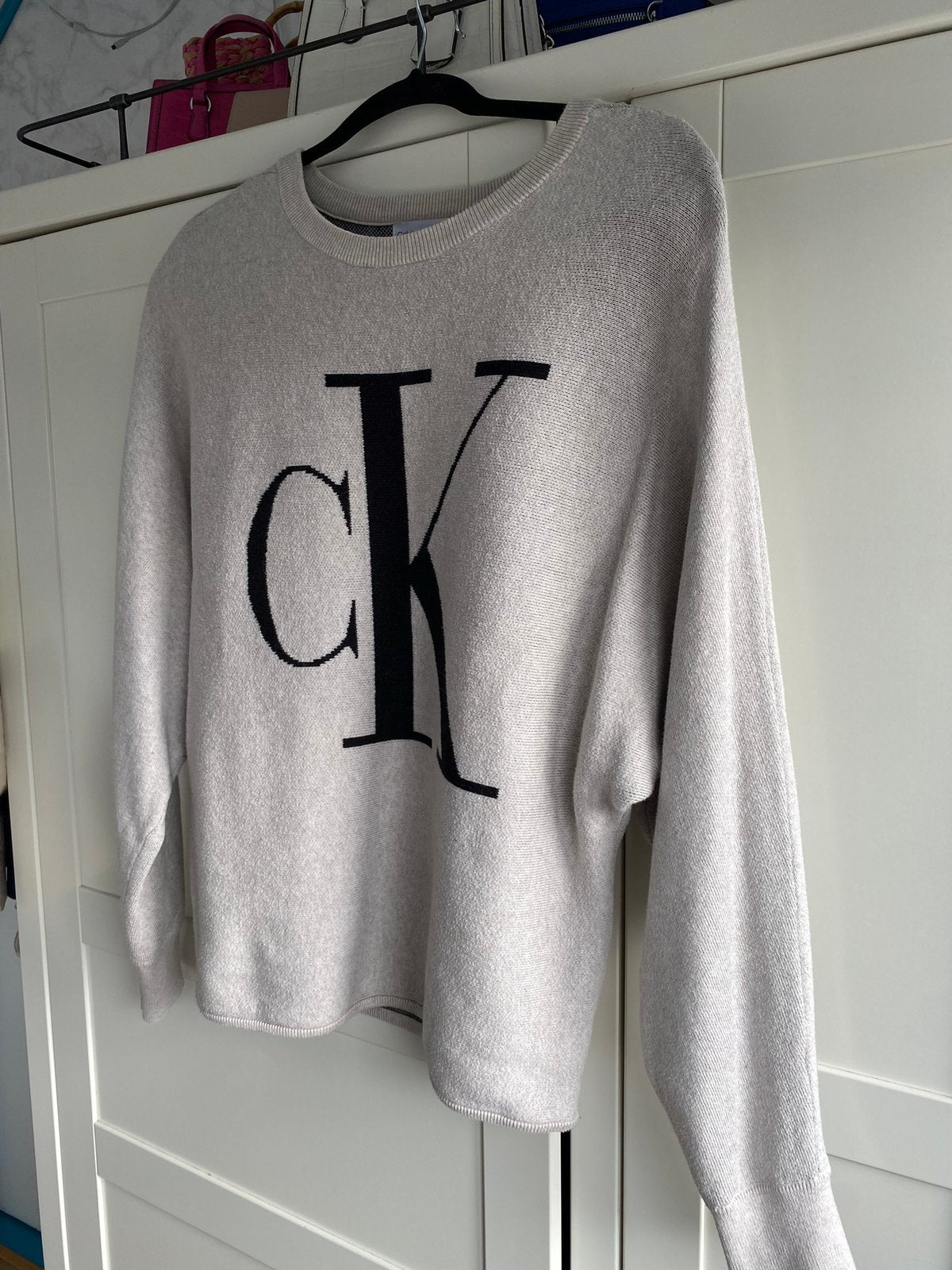 Beige/zwarte Calvin Klein trui maat XS, Ophalen of Verzenden, Zo goed als nieuw, Maat 34 (XS) of kleiner, Beige