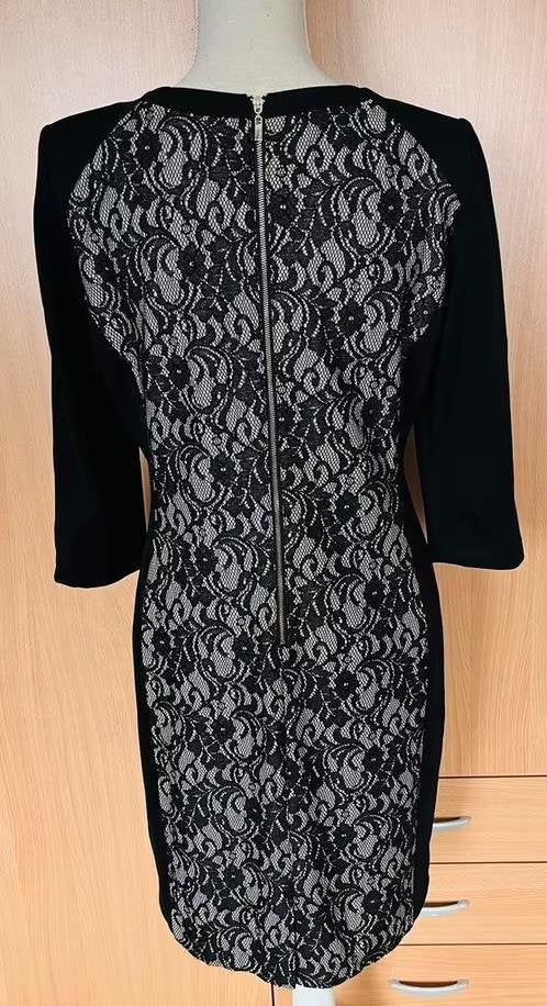 Gerry Weber jurk zwart/beige maat 42[v], Zwart, Maat 42/44 (L), Ophalen of Verzenden, Zo goed als nieuw