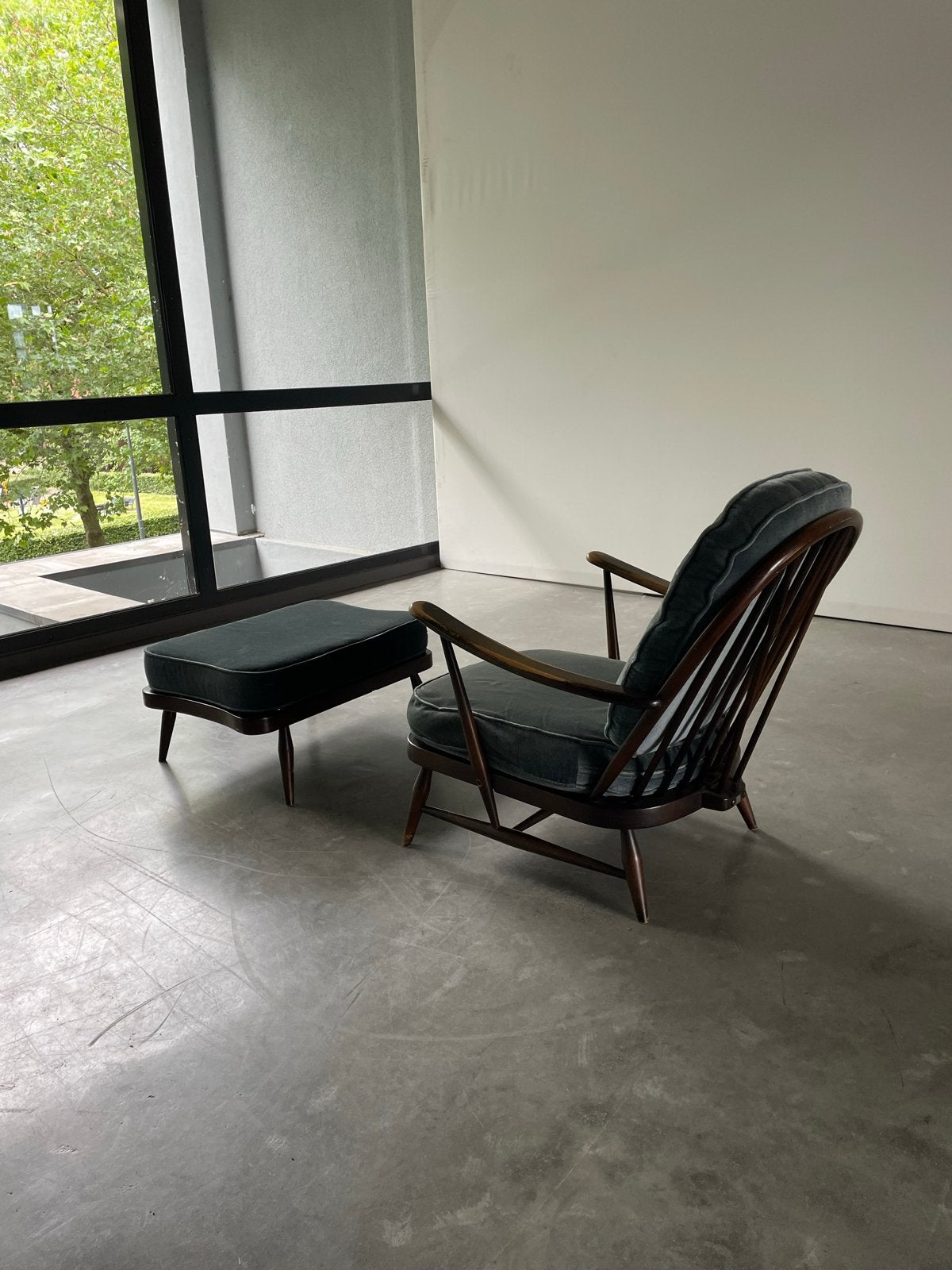 Ercol Windsor Fauteuil met Voetenbank - Vintage Jaren '60, Ophalen, Gebruikt, ., 2de hands