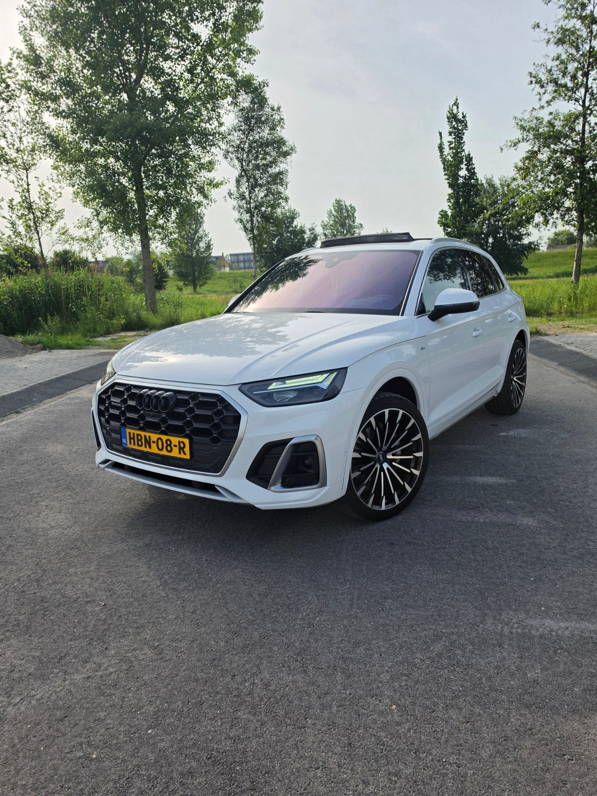 Audi Q5 50 TFSI | HEADUP | MASSAGE | B&O | PANO | VOL||, Automaat, Zwart, 4 cilinders, Wit