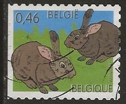 Belgie 61, konijnen, Verzenden, Gestempeld