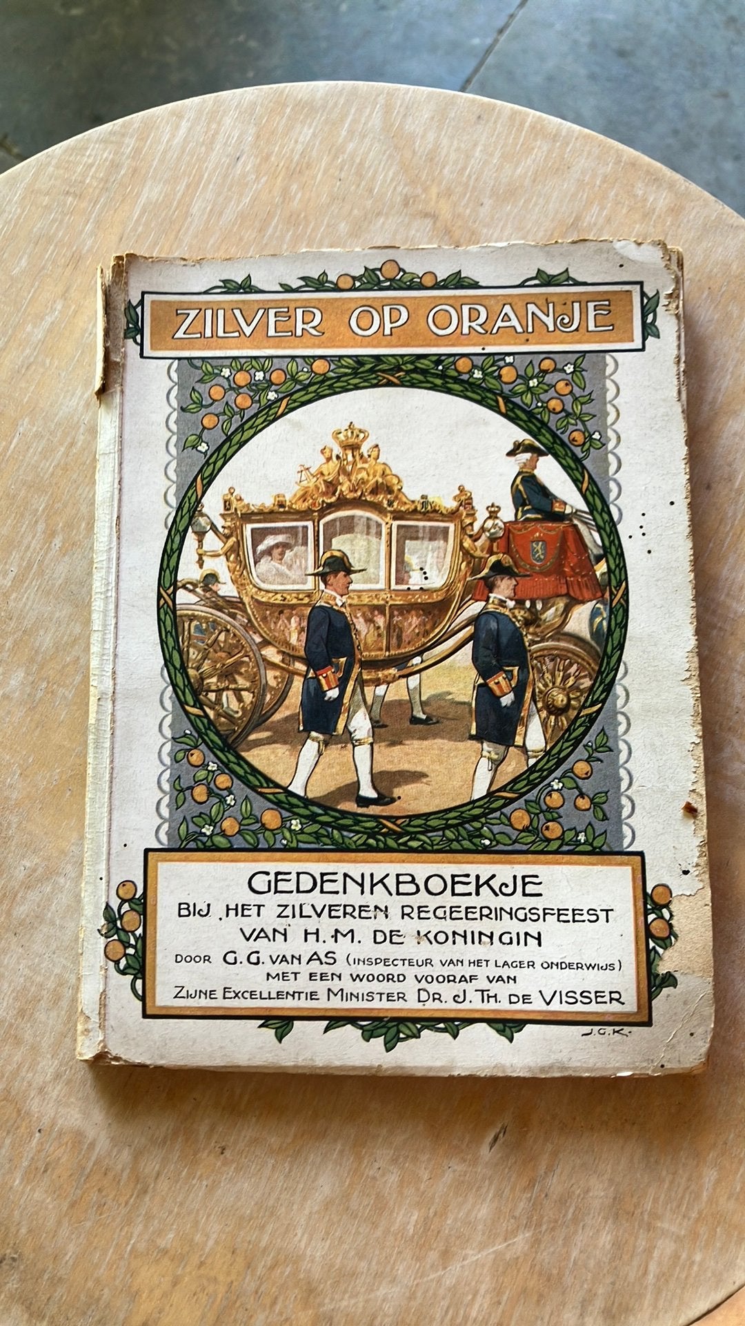 Zilver op oranje Gedenkboekje (G G van As), Antiek en Kunst, Ophalen of Verzenden