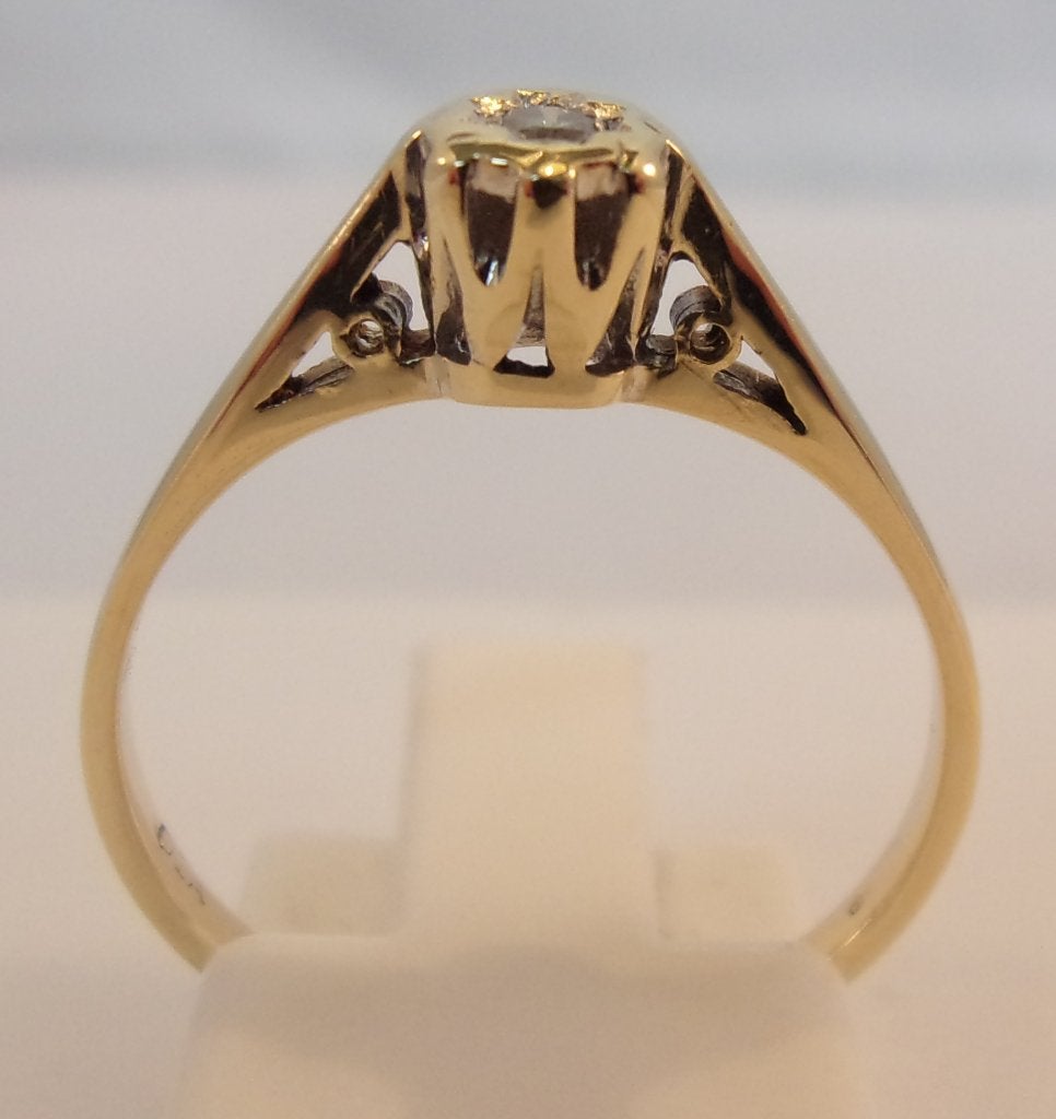 Gouden ring met Diamant, Verzenden, Goud, Ring, Met edelsteen