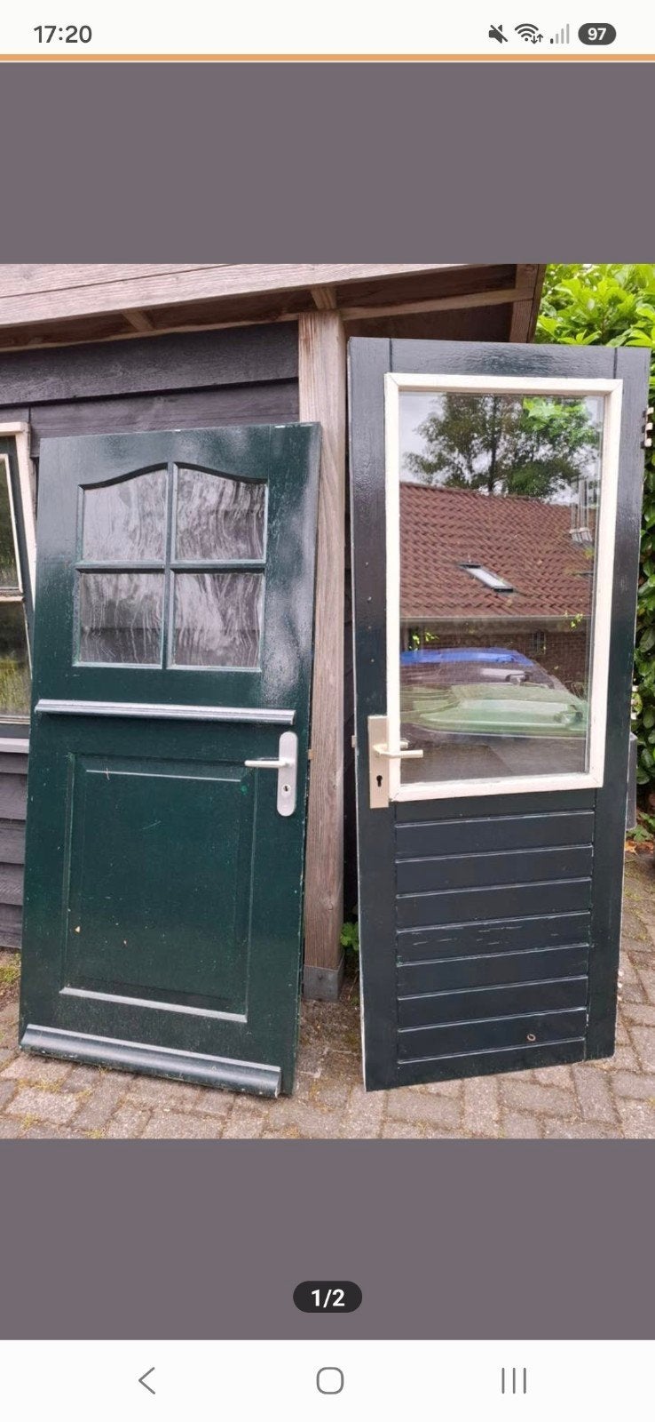 2 buitendeuren, Ophalen, Gebruikt, 80 tot 100 cm, Buitendeur