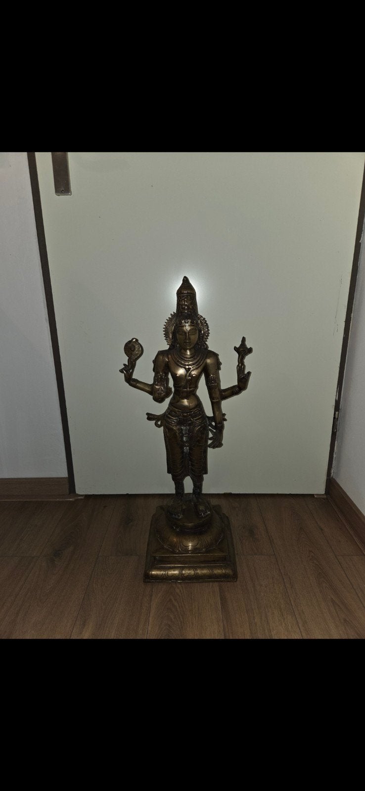 Indrukwekkend bronzen Lakshmi beeld - 70 cm, 16 kg, Antiek en Kunst, Ophalen of Verzenden