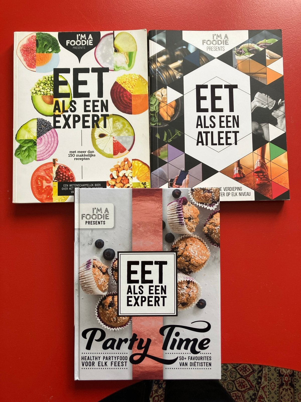 I'm a Foodie Kookboeken: Eet als een Expert, Atleet & Party, Boeken, Ophalen of Verzenden, Zo goed als nieuw, Gezond koken
