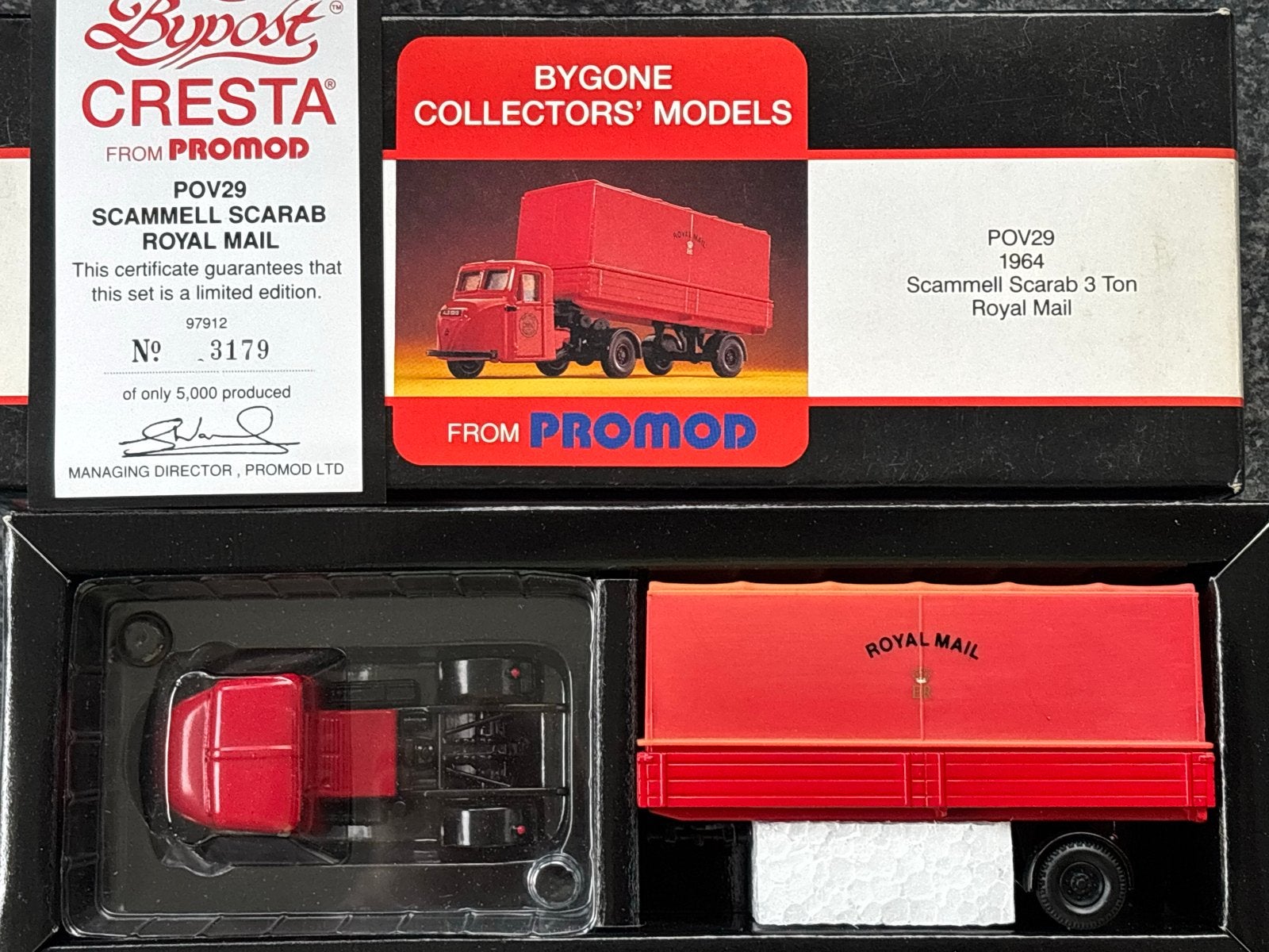 Corgi Bygone Collectors' Models Scammell Scarab Royal Mail, Ophalen of Verzenden, Zo goed als nieuw, 1:5 t/m 1:8, Bus of Vrachtwagen