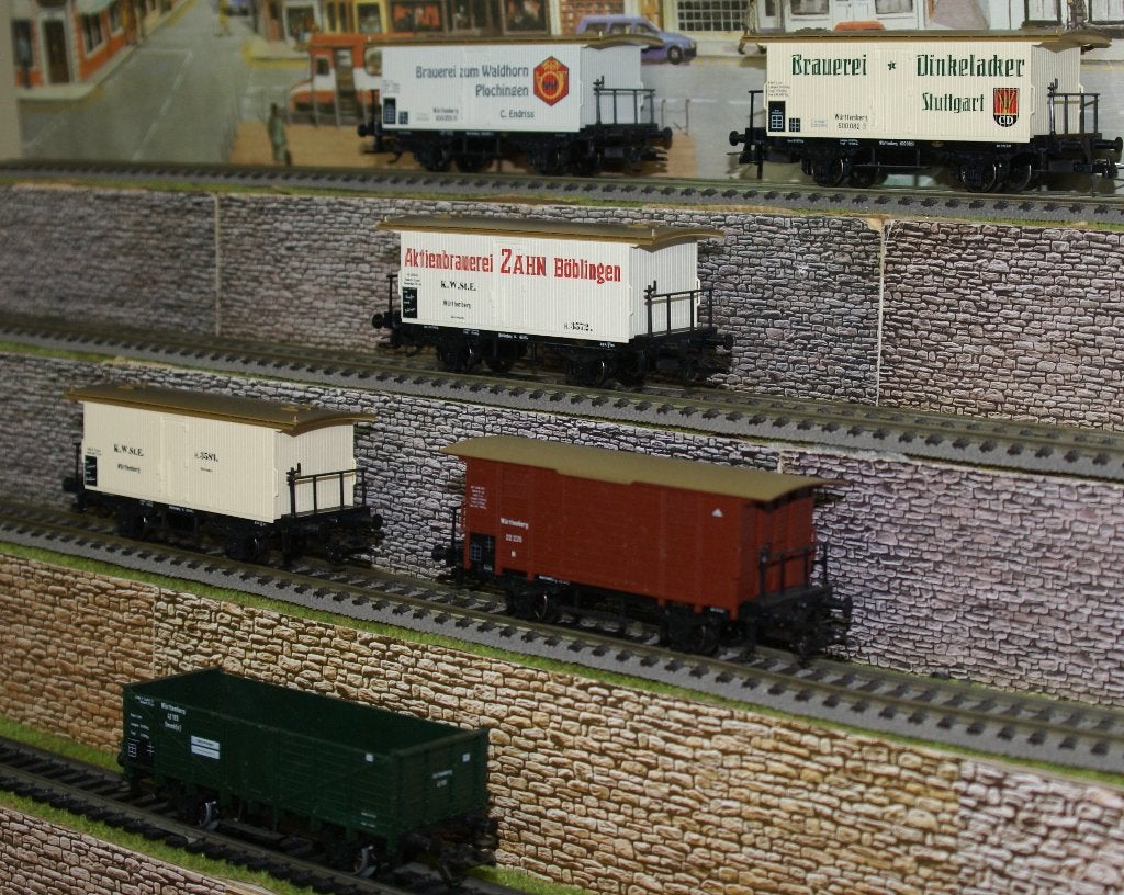 6 x goederenwagen  Kon.WÜRTTEMBERG St.Bahn, Wisselstroom, Wagon, Ophalen of Verzenden, Zo goed als nieuw