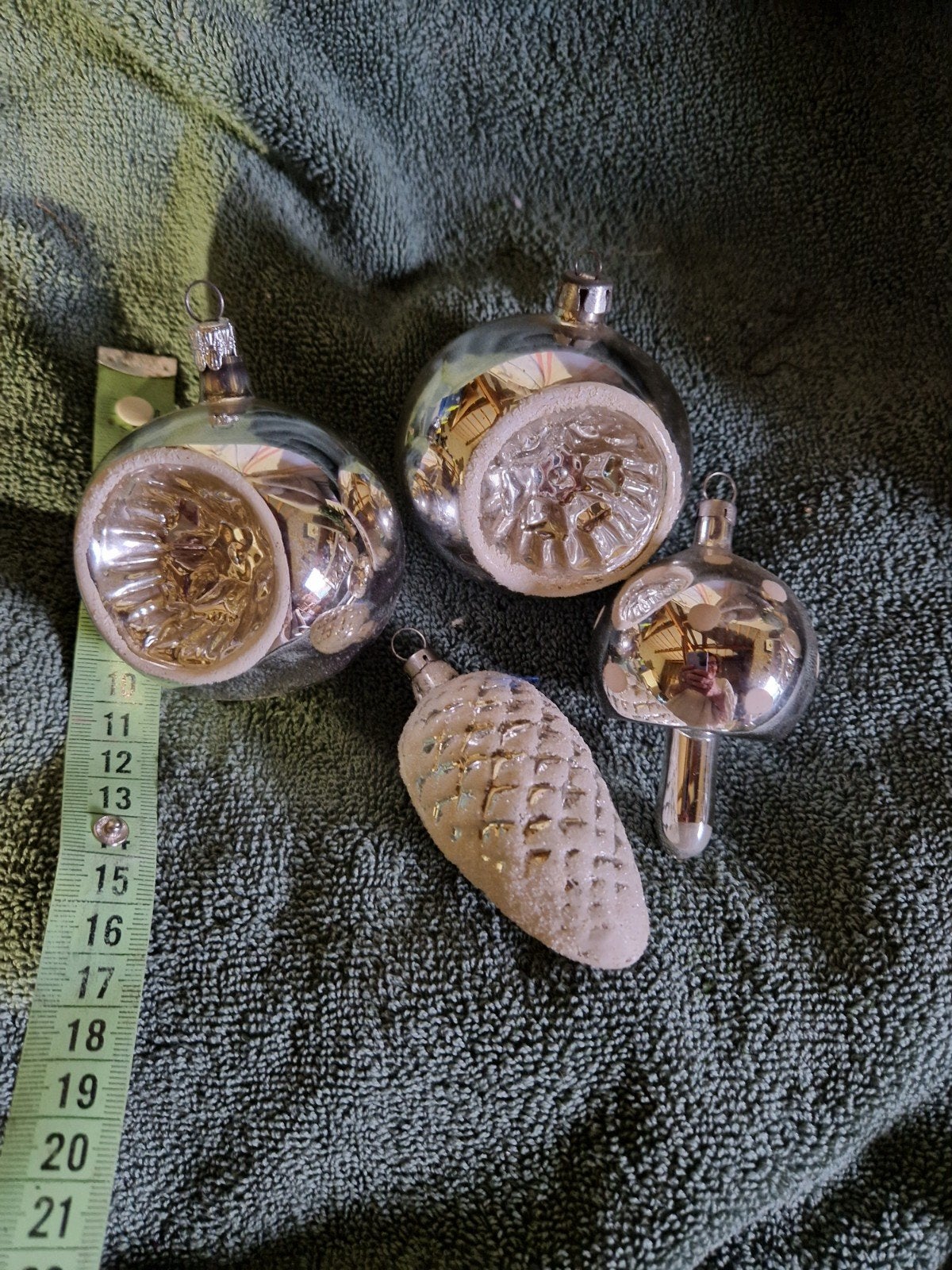 OUDE KERSTBALLEN VAN GLAS ZILVER, Diversen, Ophalen of Verzenden