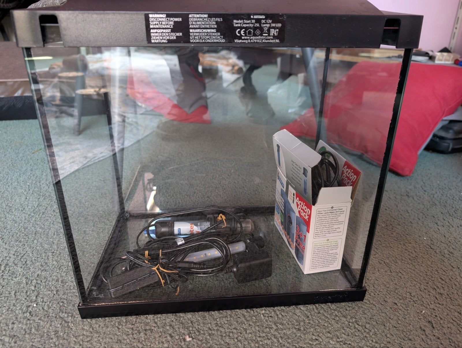 Aquarium 35x34x22 Te koop, Ophalen, Gebruikt, Leeg aquarium, Verwarming