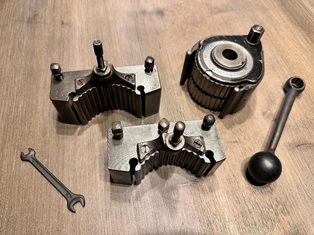 Multifix type B snelwissel beitelhouder set incl 2 houders, Doe-het-zelf en Verbouw, Draaibanken, Ophalen, Gebruikt, Onderdeel
