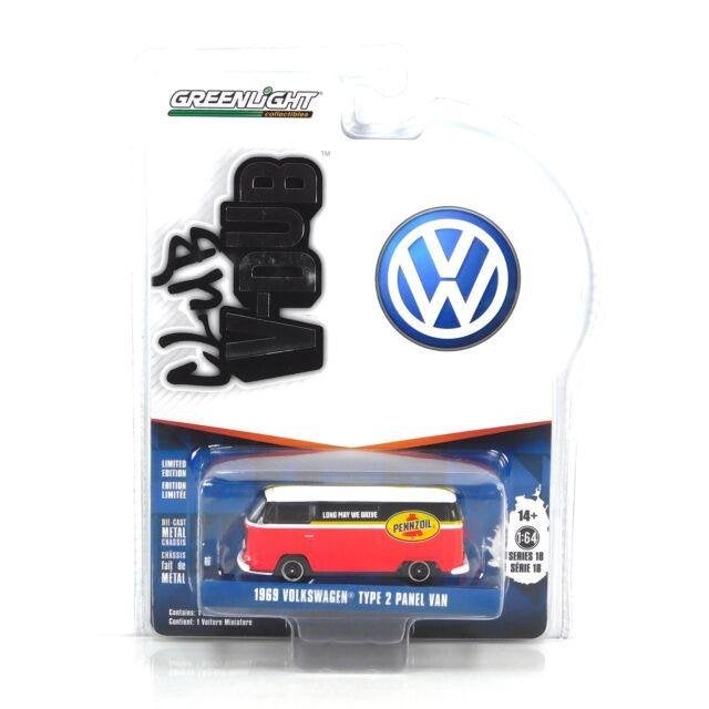 1969 VW Volkswagen bus T2 van Greenlight 1/64 Pennzoil, Ophalen of Verzenden, Nieuw, Auto