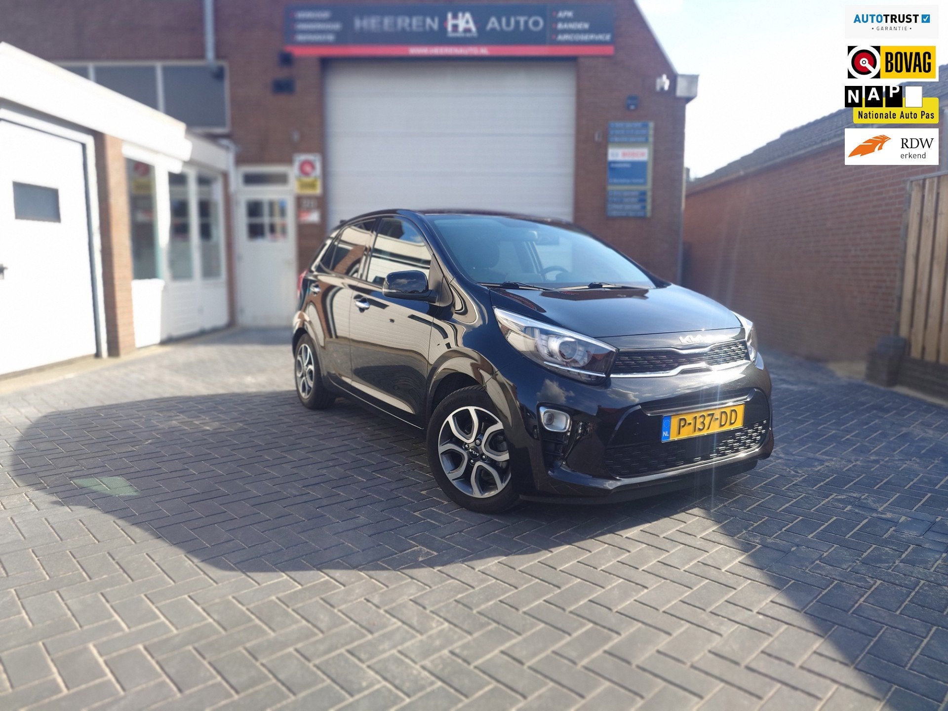 Kia Picanto 1.0 DPi DynamicPlusLine, Carplay, 5 Deurs, Navig, Auto's, Dealer onderhouden, Gebruikt, 4 stoelen, Zwart