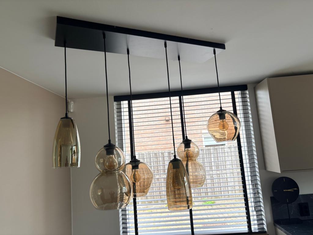 Hanglamp bollamp eetkamerlamp, Ophalen, Glas, Minder dan 50 cm