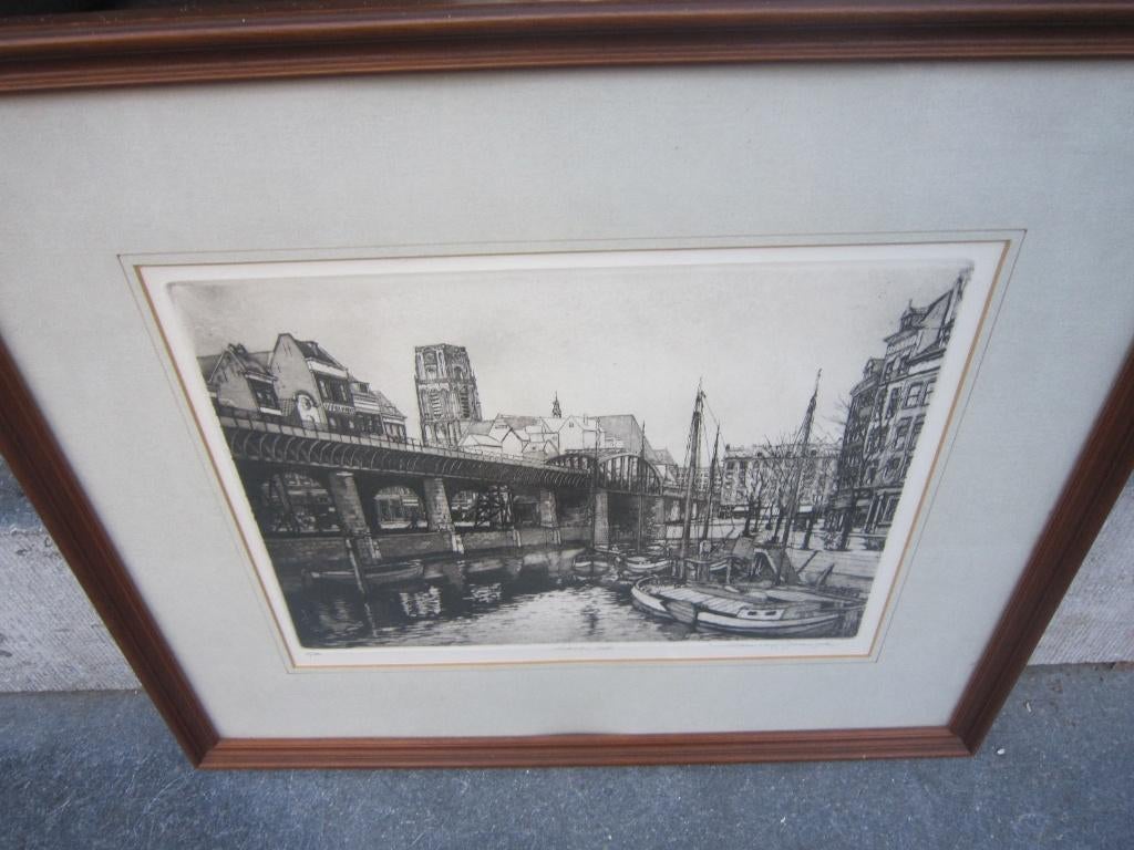 Oud Rotterdam, Pr. Grote Ets v/d KOLK van Jan van RIJSEWIJK, Antiek en Kunst, Kunst | Etsen en Gravures, Ophalen