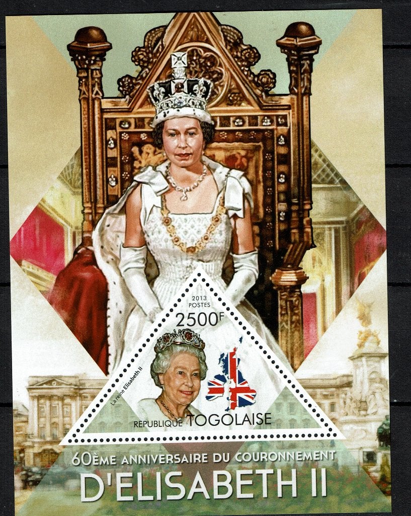 TOGO 2013 PF BLOK QUEEN ELIZABETH ROOYALTY KONINGSHUIS 2, Ophalen of Verzenden, Postfris, Koningshuis