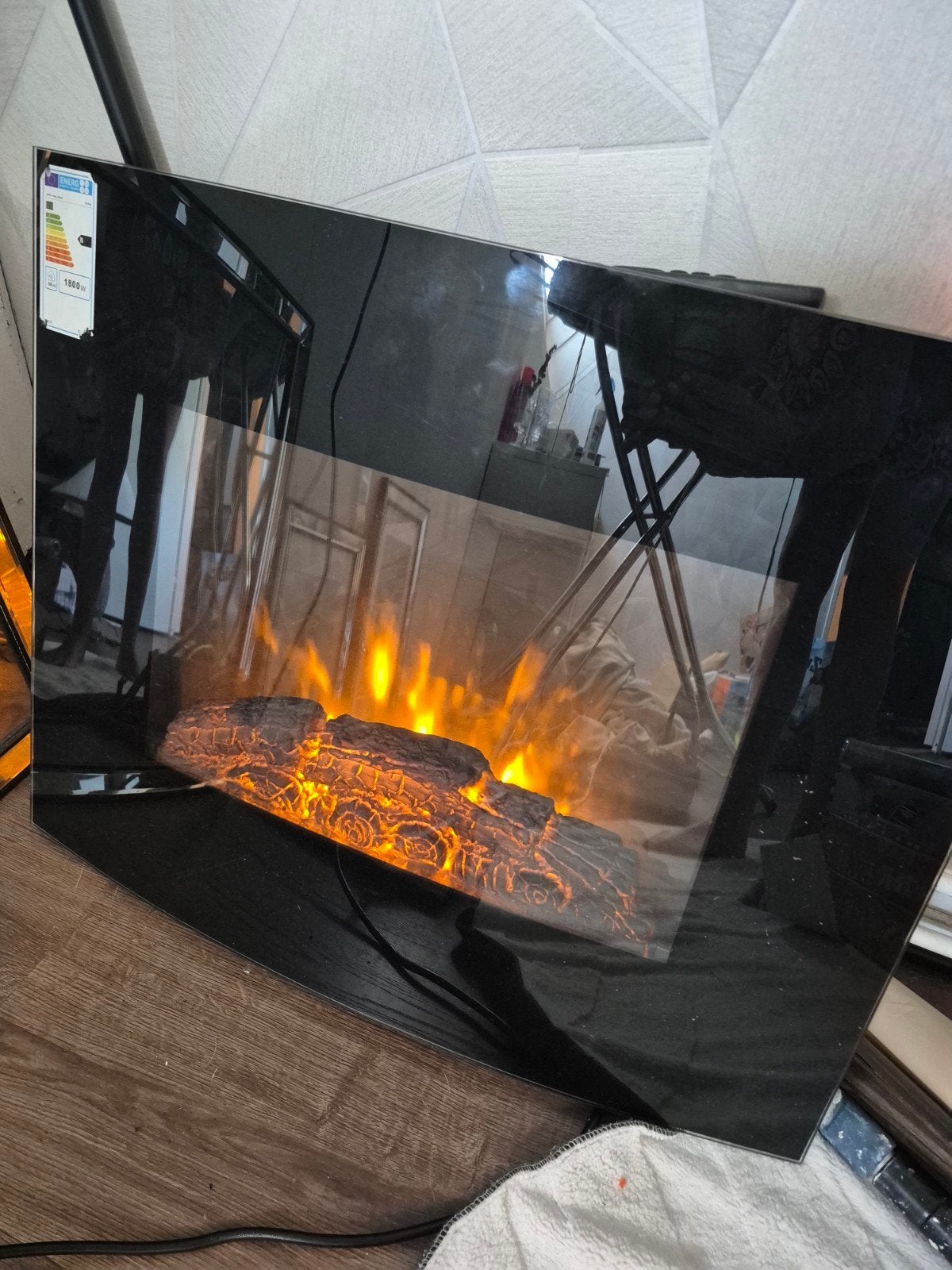 Elektrische haard met afstandsbediening - zo goed als nieuw, Ophalen, Zo goed als nieuw, Hangende haard, Elektrische haard