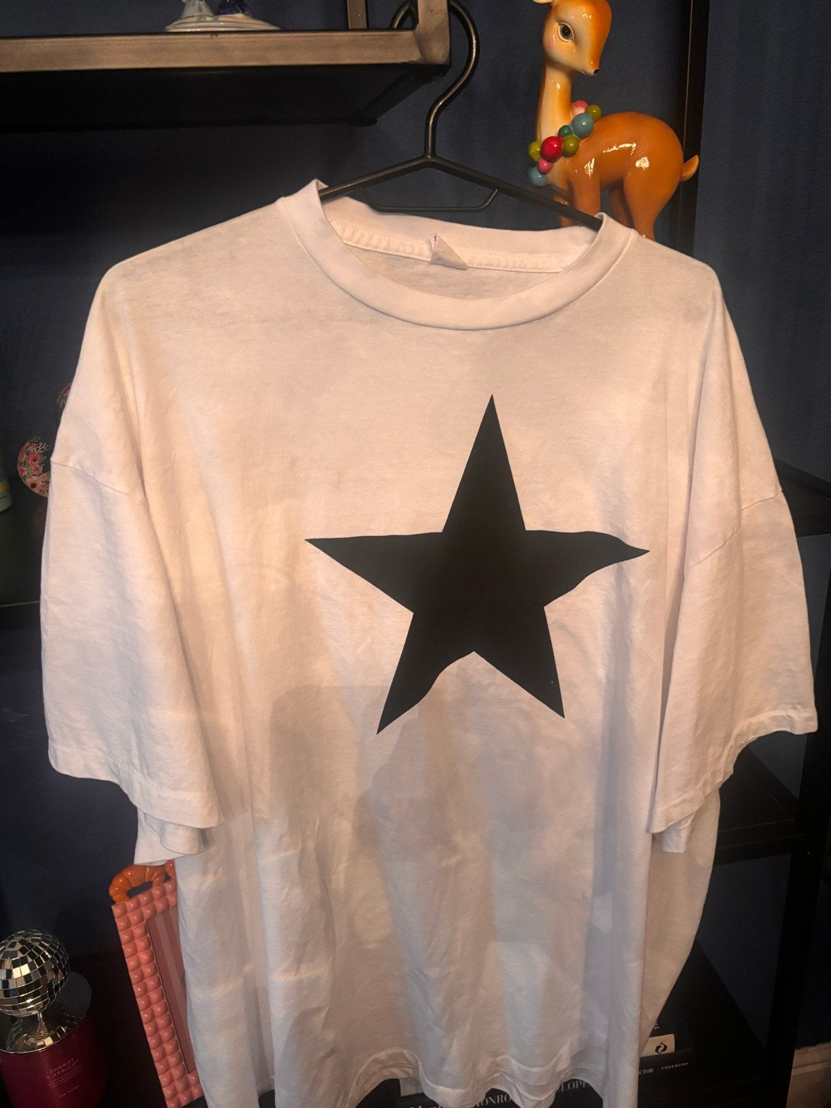 Kanye West T-shirt met ster en maskerprint, Ophalen of Verzenden, Zo goed als nieuw, Maat 52/54 (L), Wit