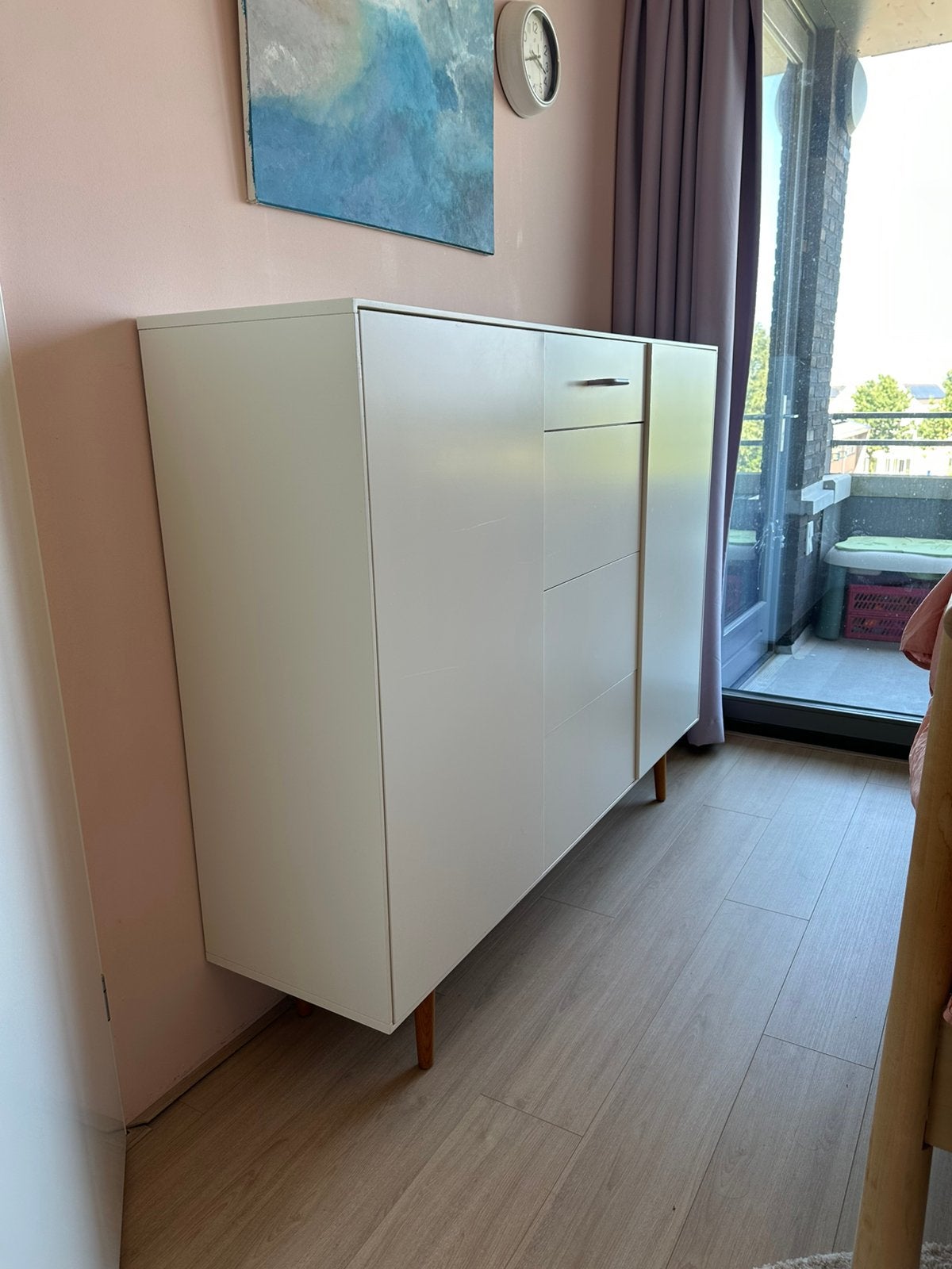 Grote witte dressoir kast, Ophalen, Gebruikt, Met deur(en), 150 tot 200 cm