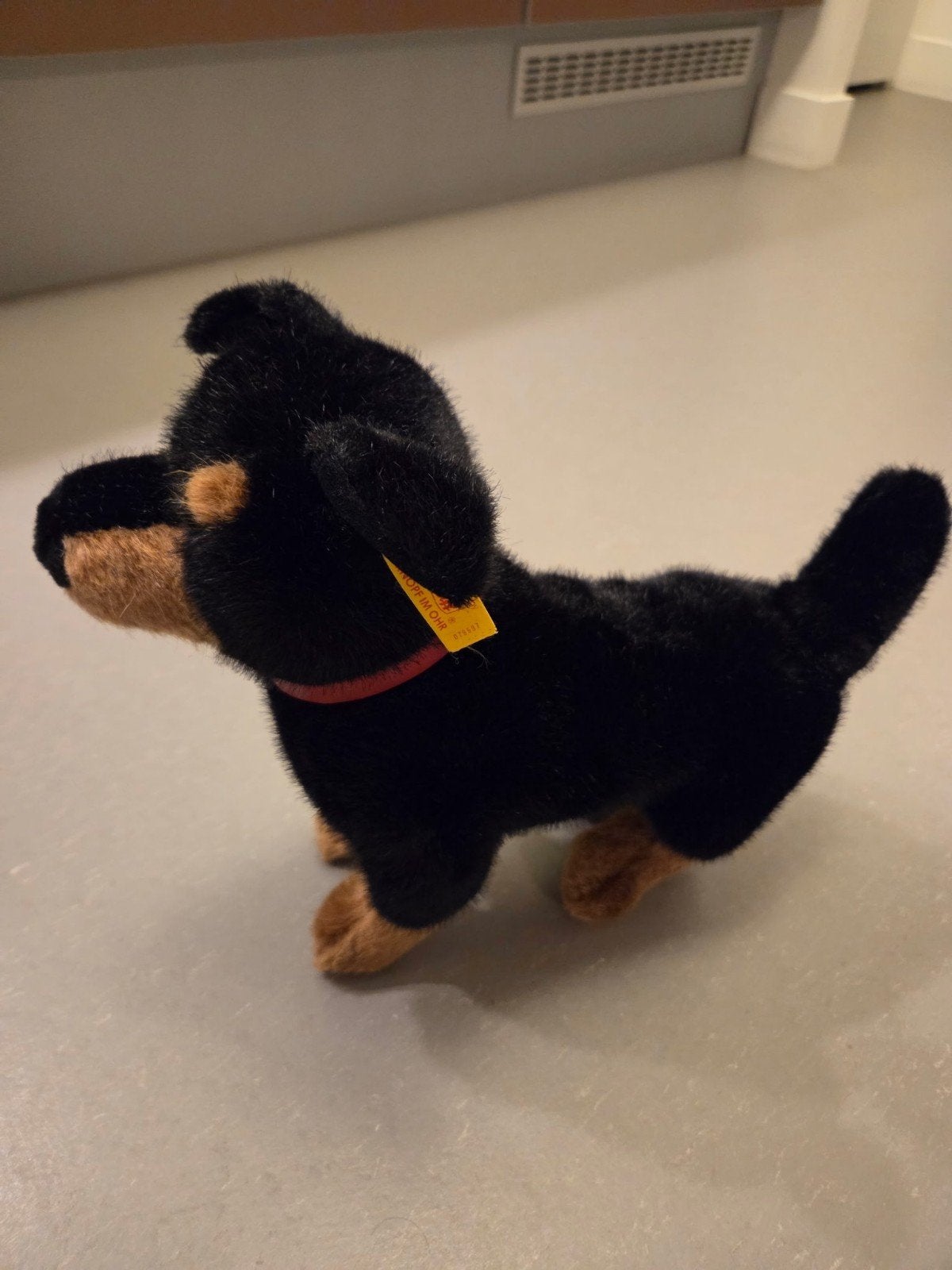 Steiff hond, Kinderen en Baby's, Speelgoed | Knuffels en Pluche, Overige merken, Zwart, Middelgroot (20 tot 80 cm), Hond