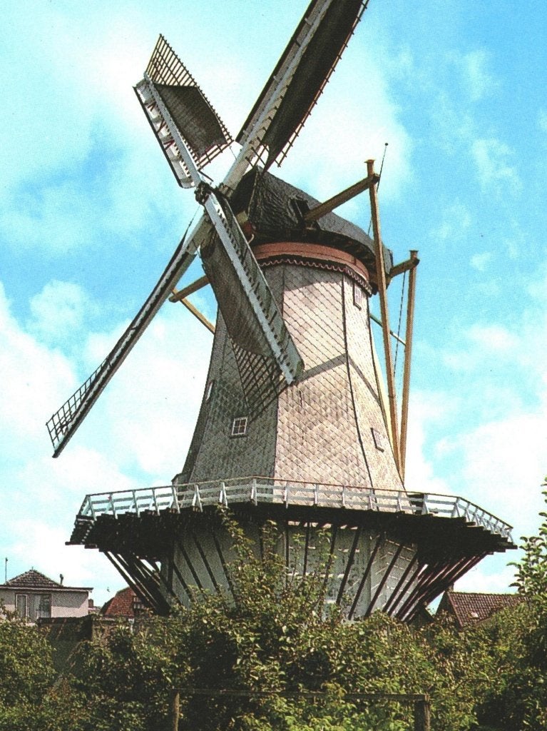 988450 s Gravenzande 80+ ZH Molen _ met mooie zegel Zwemmen, Ophalen of Verzenden, 1980 tot heden, Gelopen, Zuid-Holland