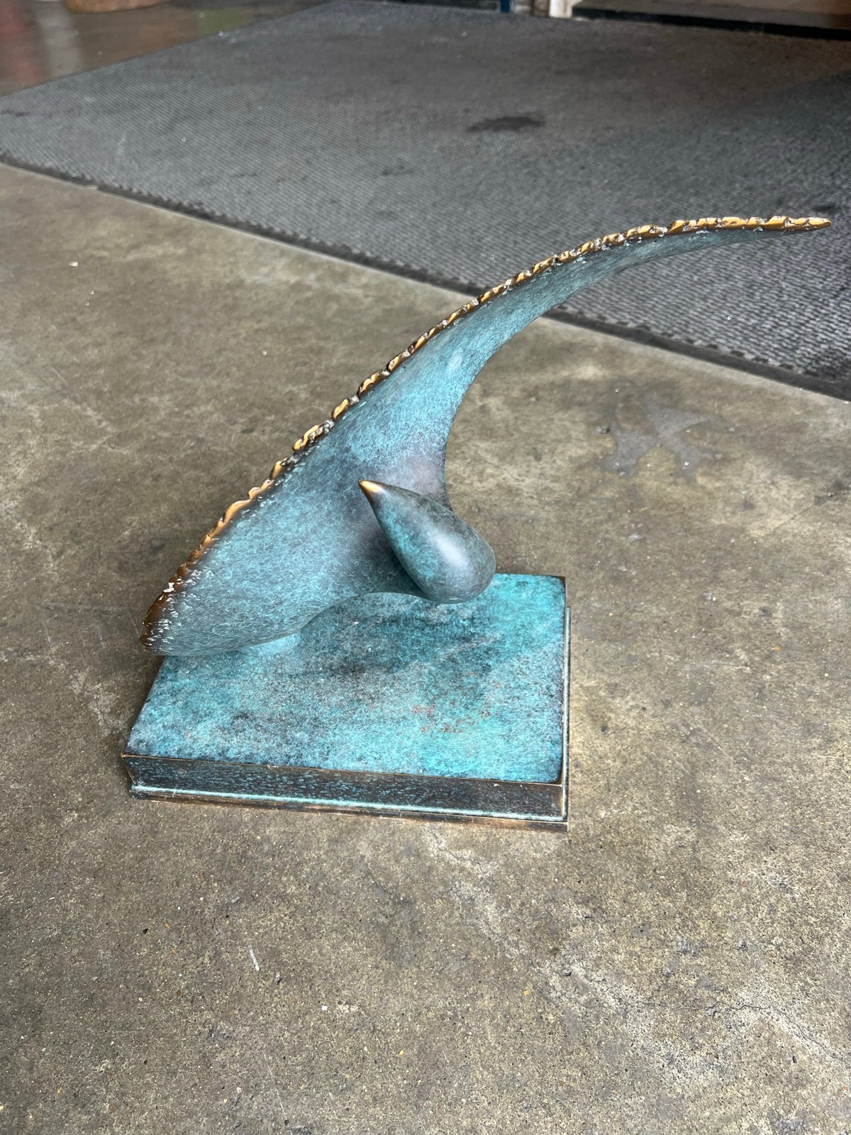 Abstract bronzen sculptuur met patina, Ophalen, 20 - 50 cm, Beeld, Abstract