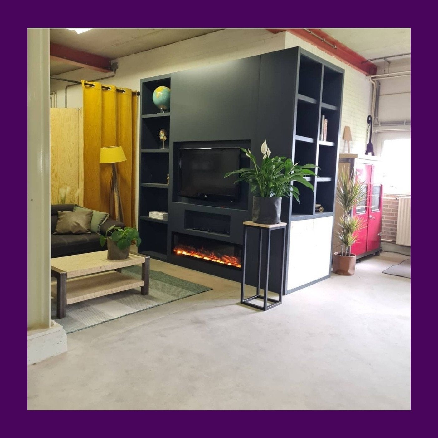 Grote Cinewall Kast Showroommodel met Haard, Ophalen, 200 cm of meer, Nieuw, 200 cm of meer