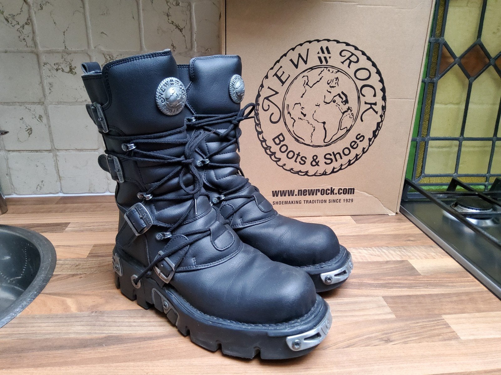 New Rock boots Reactor Laarzen Maat 44, Zwart, Boots, New rock, Ophalen of Verzenden