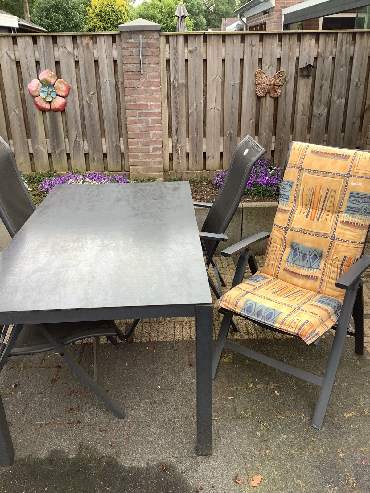 Tuinstel zie foto’s, Tuin en Terras, Ophalen, Zo goed als nieuw, Aluminium