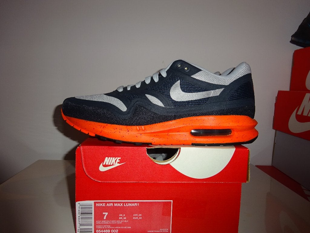 Nike Air Max 1 Lunar Wolf Grey Maat 40, Blauw, Nike, Nieuw, Ophalen of Verzenden