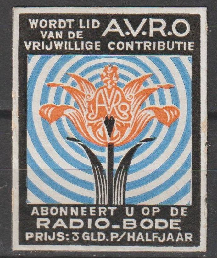 Nederland cinderella AVRO radio, Postzegels en Munten, Postzegels | Nederland, Ophalen of Verzenden, T/m 1940, Postfris