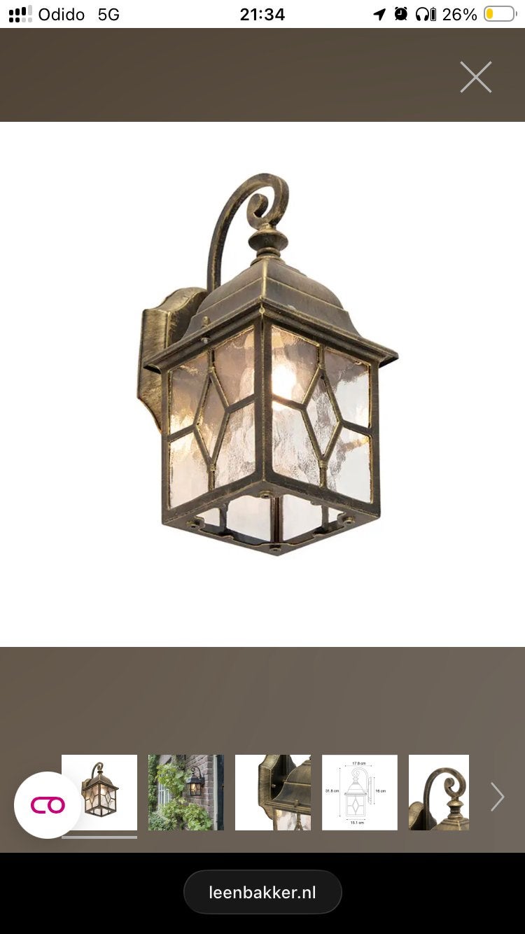 QAZQA London WL Antic Buitenlamp - Nieuw in doos, Ophalen of Verzenden, Nieuw