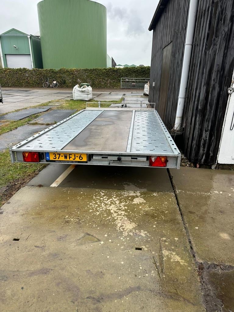 Robuuste autotransporter met lier - Kenteken 37-WFJ-6, Auto diversen, Aanhangwagen-onderdelen, Ophalen, Gebruikt