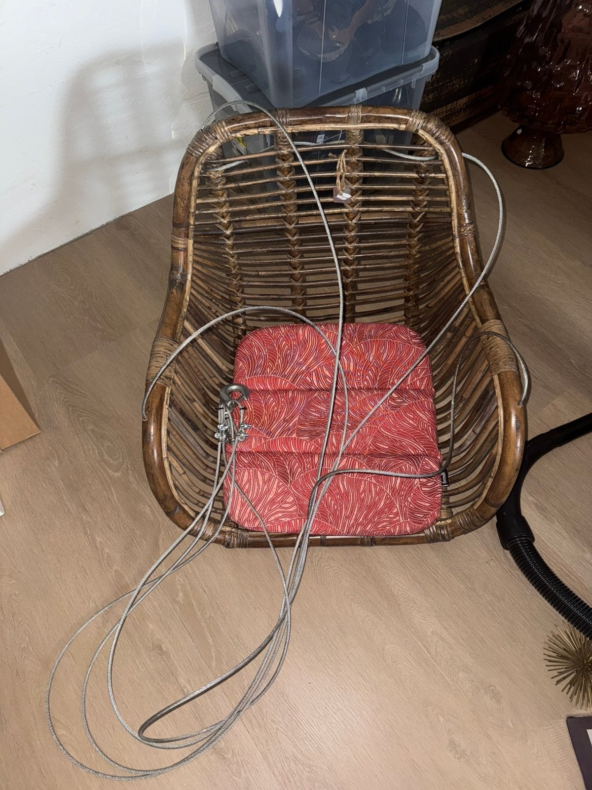 Hang/schommel stoel met ophanghaak., Ophalen, Zo goed als nieuw, Bruin, Eén