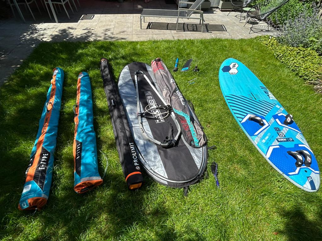Complete Windsurf Set uit 2020 (oa Tabou, Duotone, Gunsails), Ophalen, Tabou, Minder dan 250 cm, 6.5 m² tot 8 m²