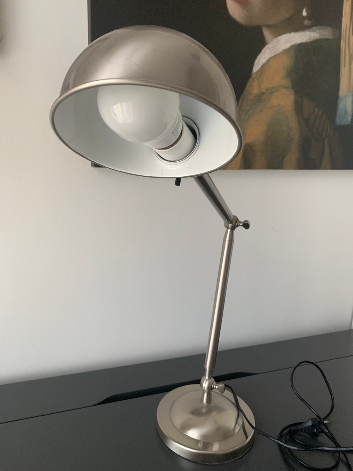 Bureaulamp Ikea metaal, Ophalen, Bureaulamp, Verstelbaar, Zo goed als nieuw