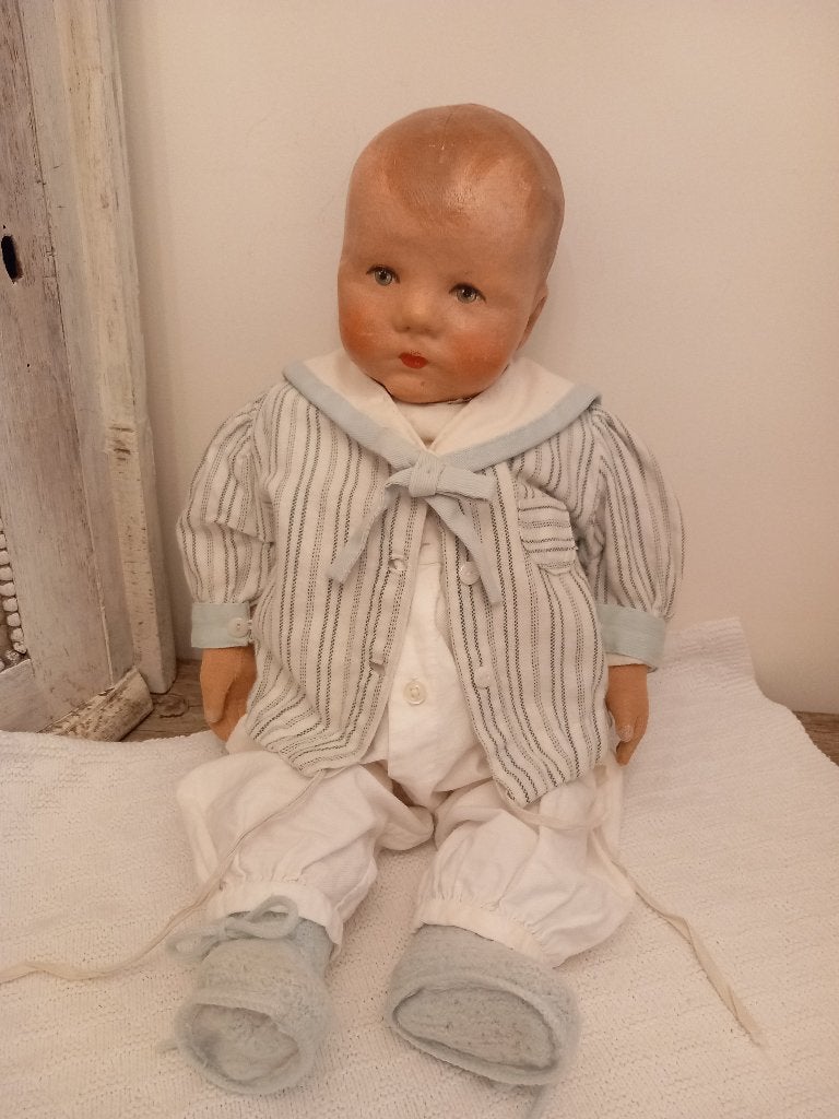 Antiek baby matrozen pakje., Ophalen of Verzenden, Zo goed als nieuw, Pop