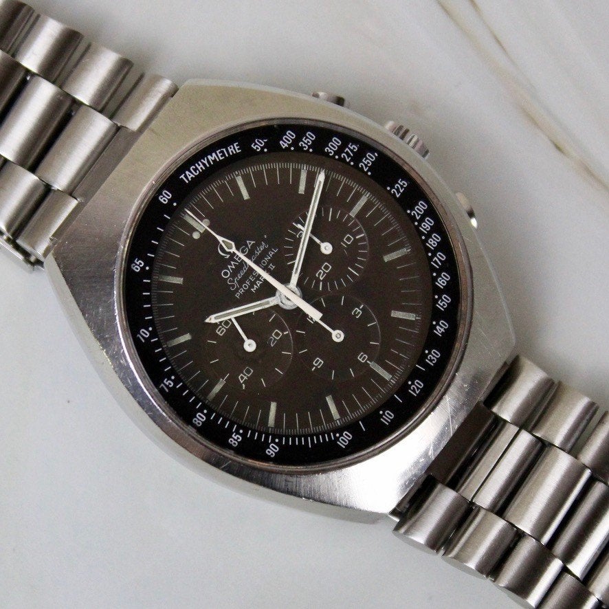 Omega Speedmaster Mark II - 145.014 - Tropical, Staal, Gebruikt, Polshorloge, Ophalen of Verzenden