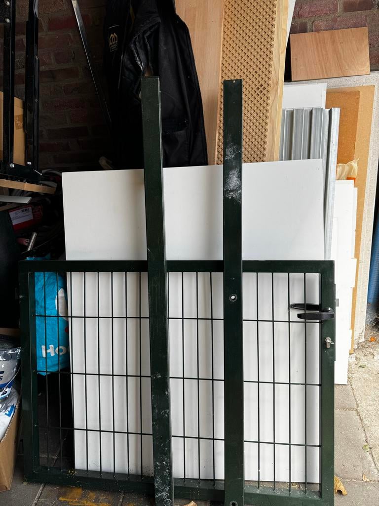 Tuinpoort met frame - Groen hekwerk, Ophalen, Met poort, Gebruikt, Tuinhek