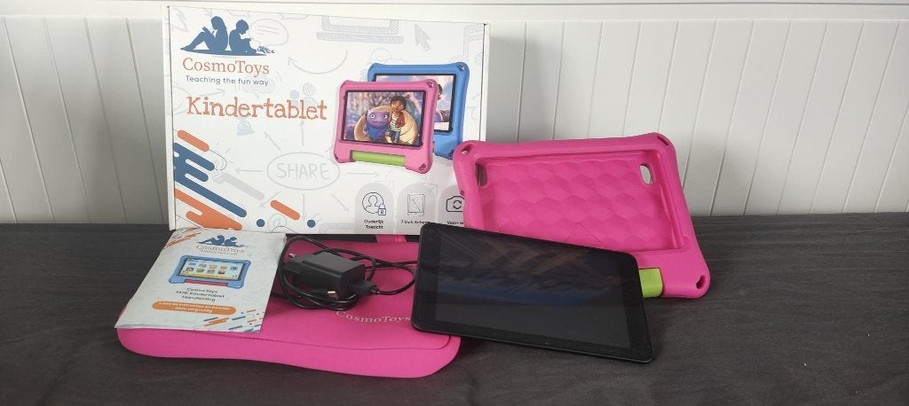 CosmoToys - kindertablet met roze bechermhoes en -tas, Ophalen, 32 GB, CosmoToys kindertablet, 7 inch of minder