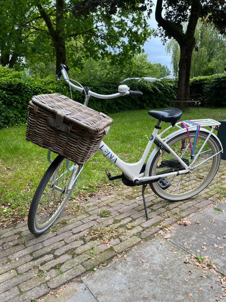 24 inch Alpina Meisjesfiets wit (8-11 jaar, 128-140 cm), Fietsen en Brommers, Fietsen | Meisjes, Ophalen, Terugtraprem, Versnellingen