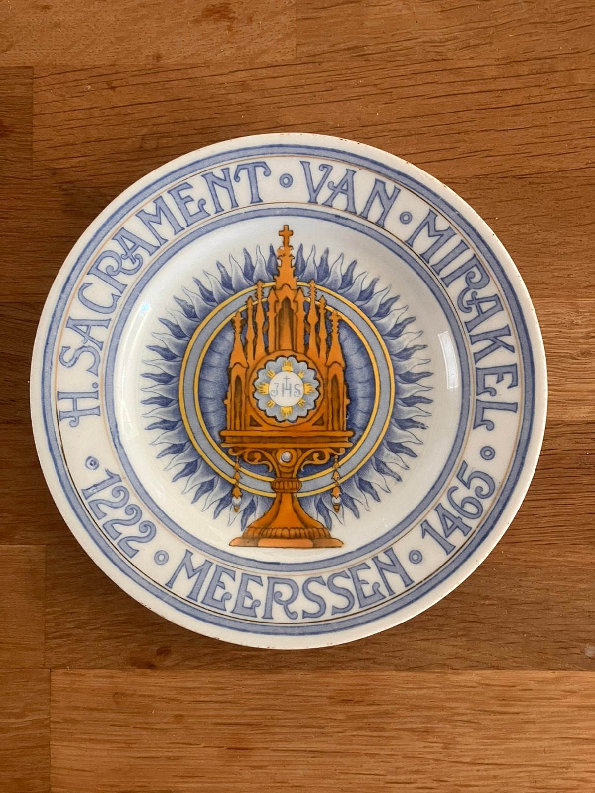 Antiek Wandbordje mosa mirakel meerssen, Antiek en Kunst, Antiek | Wandborden en Tegels, Ophalen of Verzenden