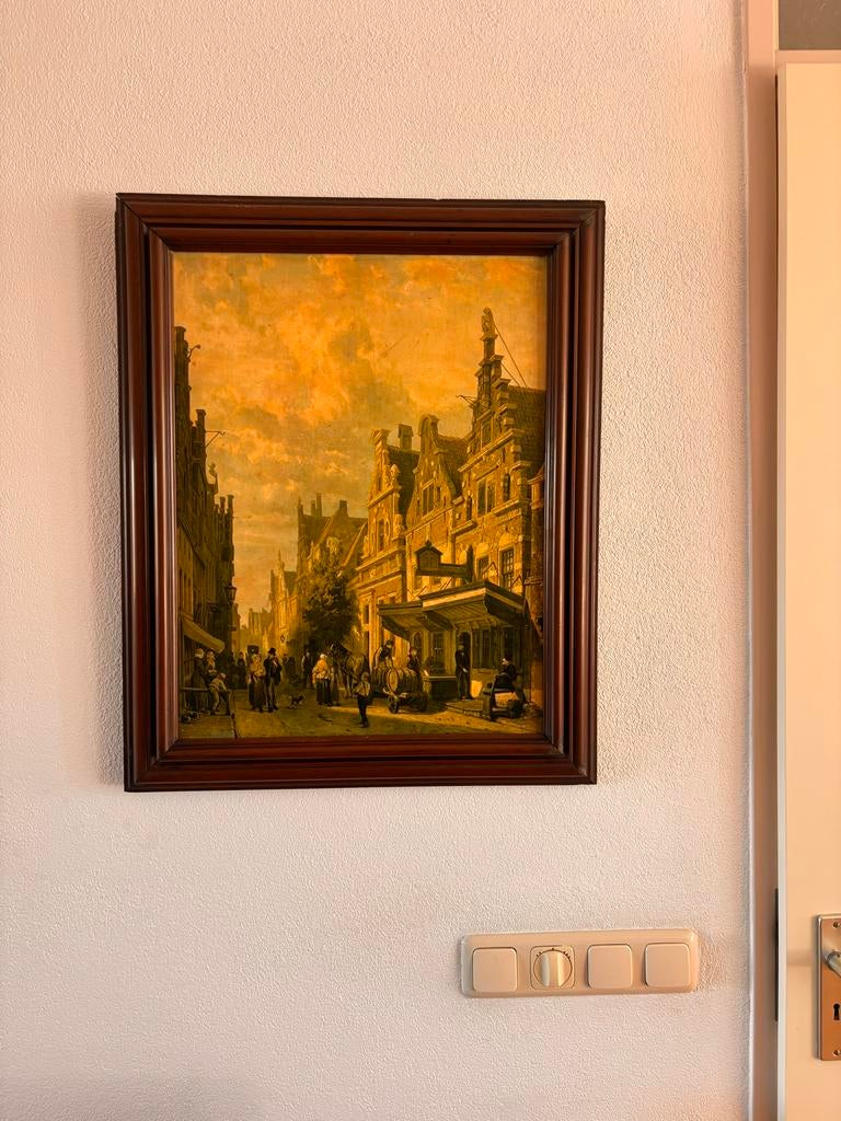 Schilderij Fred Arends - Stadsgezicht, Ophalen
