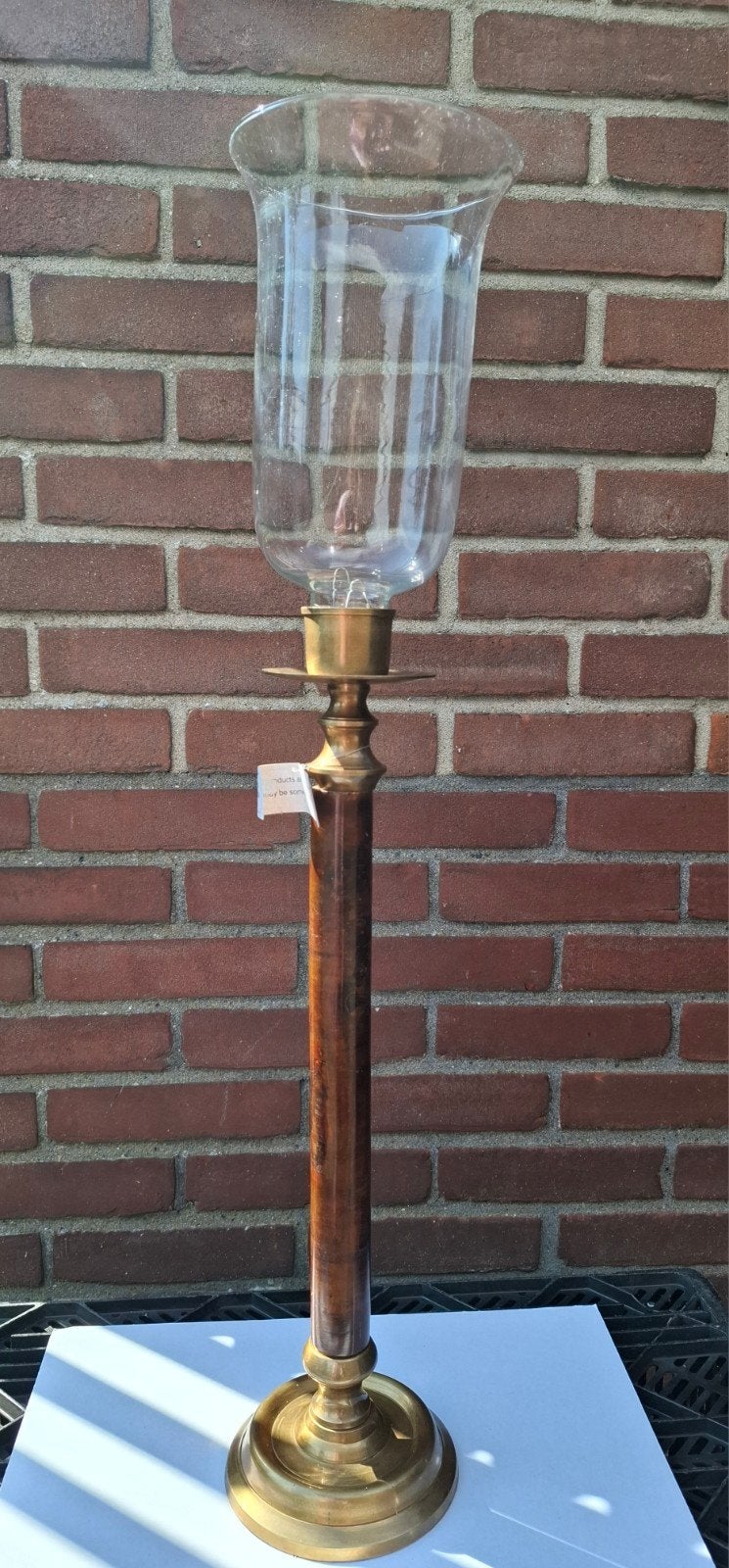 2 Vitage windlichten / kaarsenhouder met glazenkap zgn, Ophalen