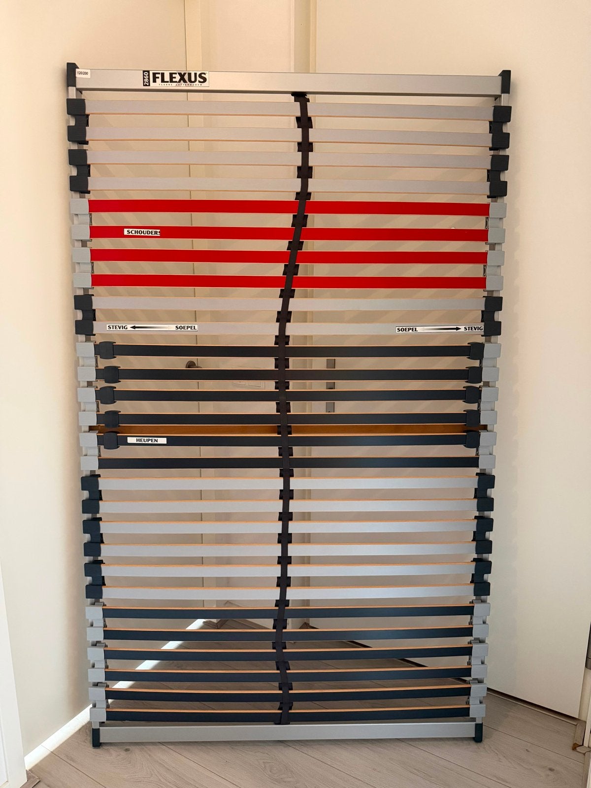 Flexus lattenbodem 120x200 verstelbaar, Huis en Inrichting, Slaapkamer | Matrassen en Bedbodems, Ophalen, Zo goed als nieuw, Twijfelaar