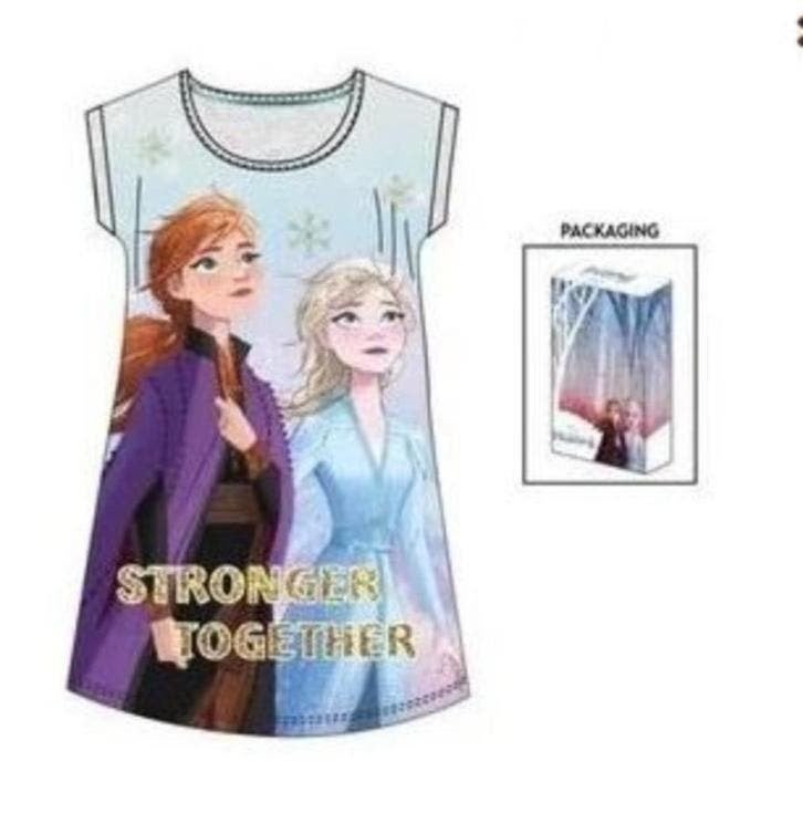 Disney Frozen Nachthemd Grijs - Maat 98 - 122 - 128 - Katoen, Nacht- of Onderkleding, Disney Frozen, Meisje, Nieuw