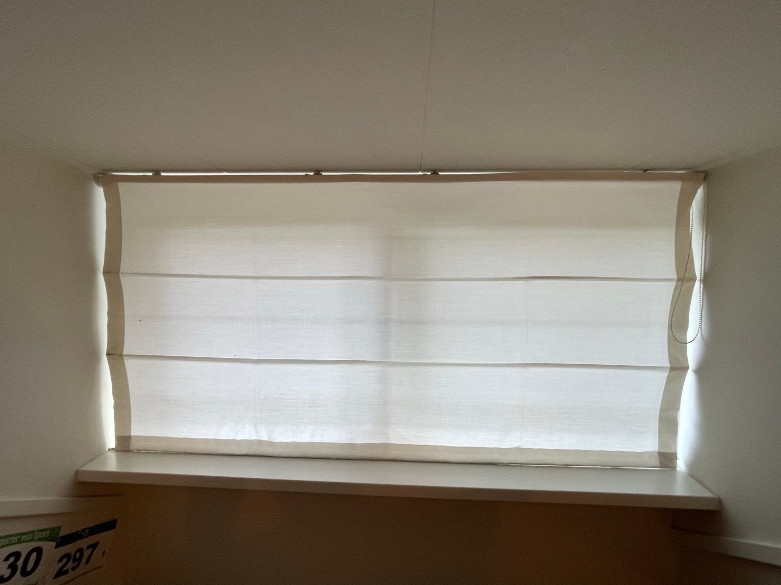 2x Luxaflex Vouwgordijn Crème-wit 180x88cm, Huis en Inrichting, Ophalen, Inclusief montageonderdelen, 88 cm, 180 cm